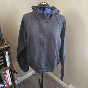 Member's Mark Gray Half Zip Sweater Hoodie with Kangaroo Pocket